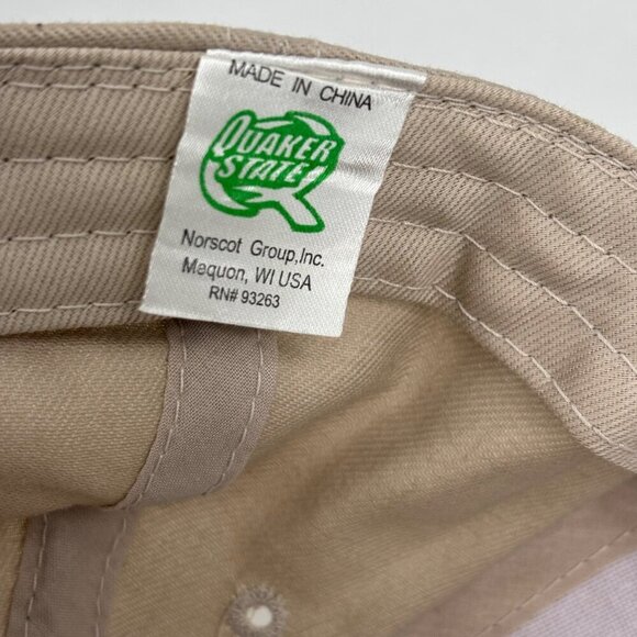 Quaker State Baseball Cap Mens One Size Beige Green Embroidered Adjustable Strap - Picture 6 of 7